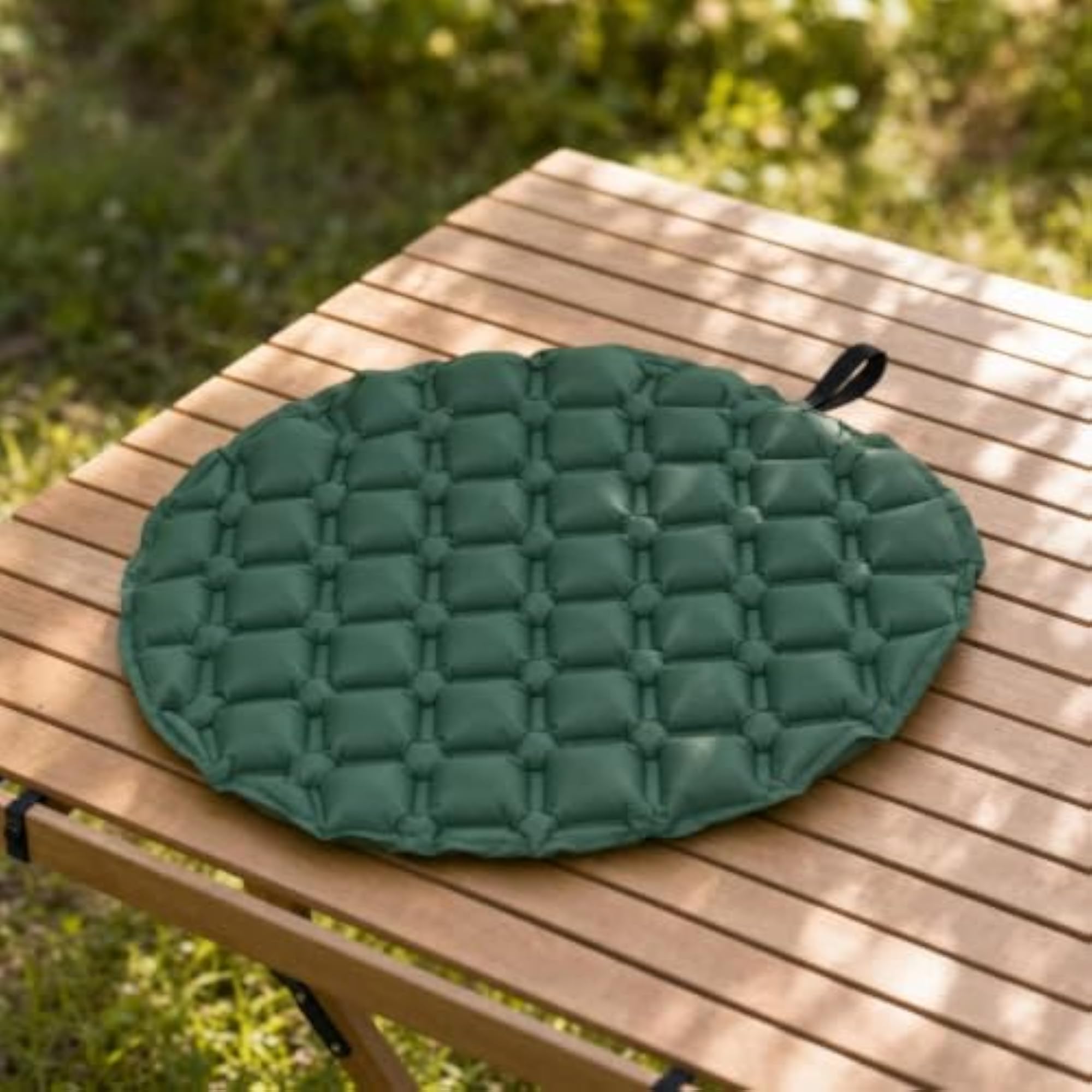 Packable Inflatable Seat Cushion with Pouch