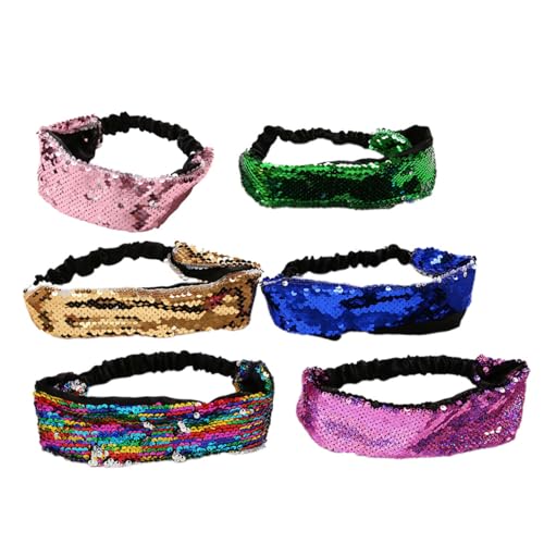Bandeaux à paillettes pour fêtes et usage quotidien lot de 6 en tissu