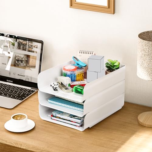 sayeec clearance desktop 3 tier file letter tray... Snapklik.com : 3 Pack Stackable Office Desktop Organizer Tray, 3 Tier ...