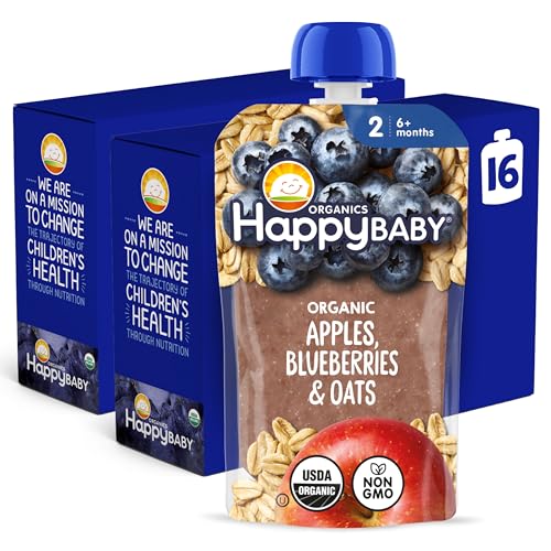 Happy Baby Organics Stage 2 Oat & Fruit Puree