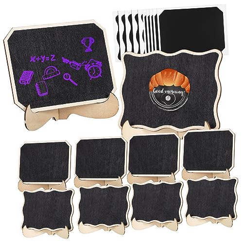 DIKACA 1 Juego letrero de pizarra de mesa marcador de pintura mini carteles de clip mini tablero de letras pintura tiza Tableros de señalización signos de pizarra mini pizarra Madera