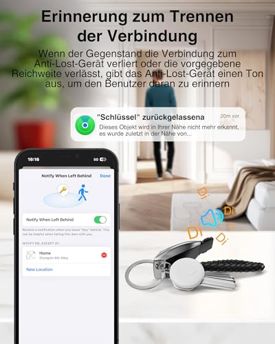 GPS Tracker 4-Pack - Smart Tag Kompatibel mit Apple Wo ist? (iOS NUR), Wasserdichter Gegenstandssucher,Bluetooth-Schlüsselfinder für Geldbörse,Gepäck,Austauschbare Batterie