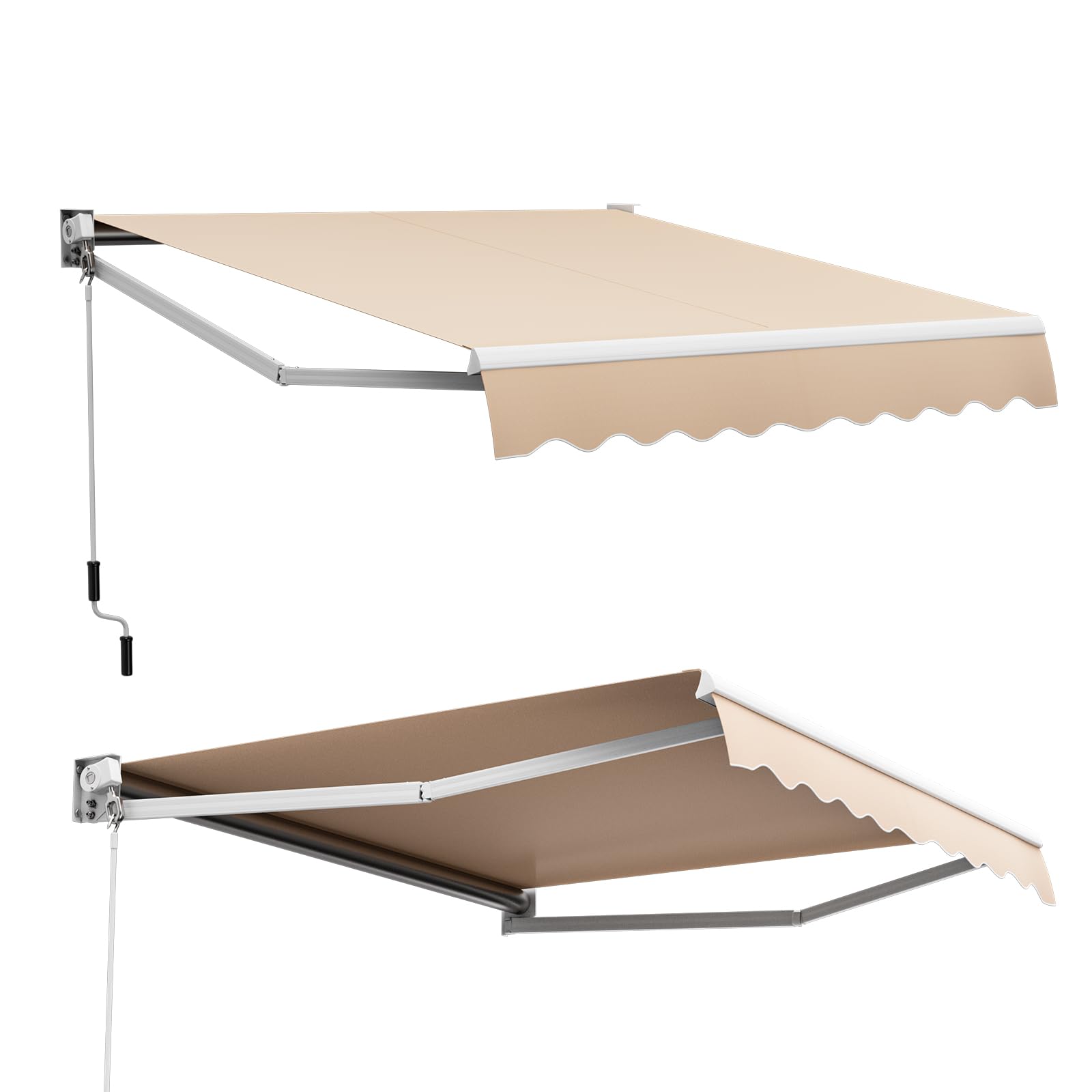 COSTWAY Gelenkarmmarkise Markise, 250 x 200cm Terrassenmarkise mit Alu-Rahmen & Handkurbel, Sonnenmarkise 40-100° Winkel einstellbar, Sonnenschutz & Wasserdicht Balkonmarkise für Balkon, Terrasse