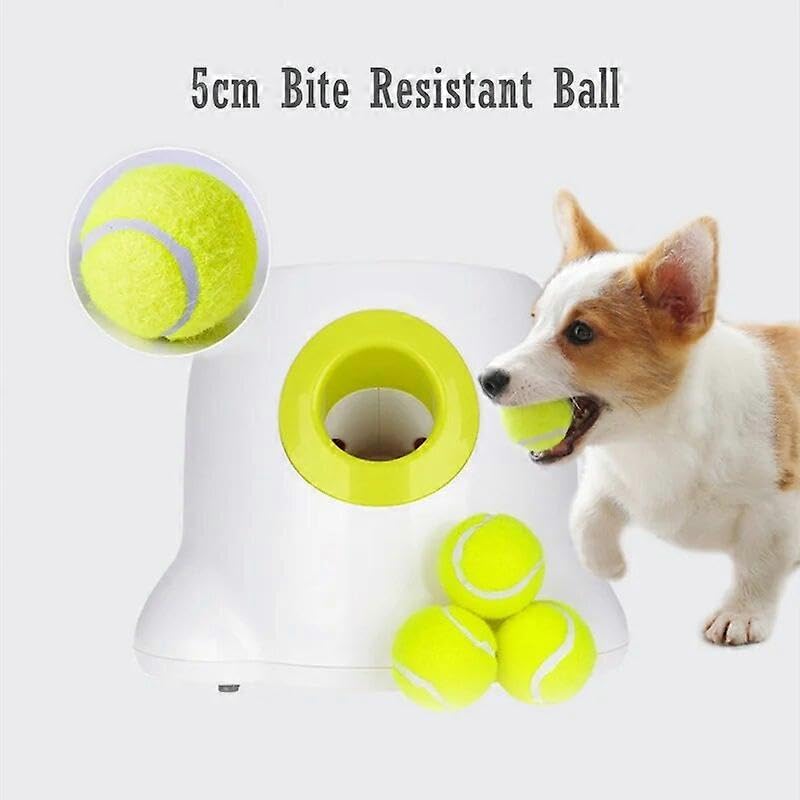 Jouet pour chien - Lanceur de tennis automatique - Appareil de lancer de balle pour animal domestique - Section 3/6/9 m - Émission avec 3 balles - Entraînement de chien