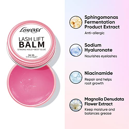 Lomansa Wimpernlifting Kleber, Lash Glue Balm, Lash Lift Glue für Wimpern Lifting und Brow Lifting, Hochviskoses, Viele Geschmacksrichtungen(Strawberry)