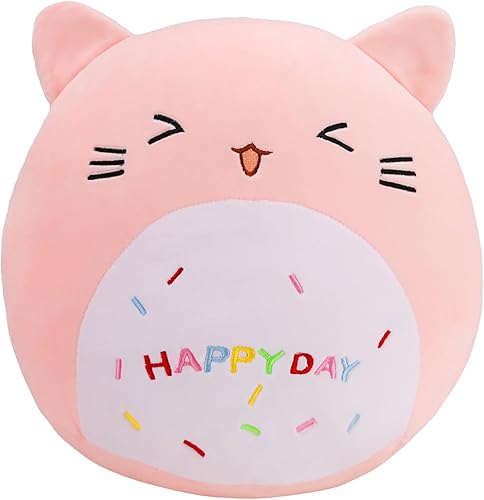 Ezrealhoon Almohada de peluche de gato, suave peluche Kawaii, peluche de gato de peluche, juguetes de peluche de animales de peluche, decoración de
