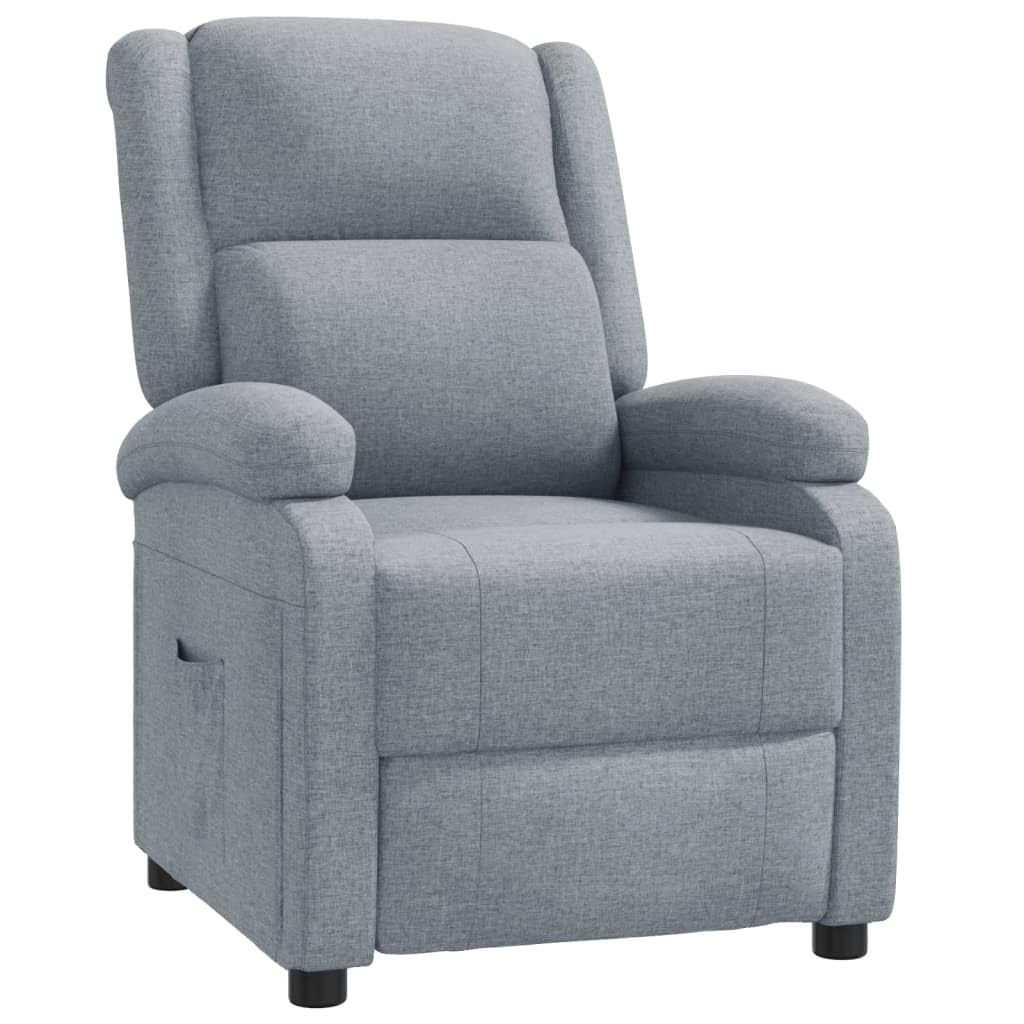 vidaXL Sillón reclinable de Tela Gris Claro