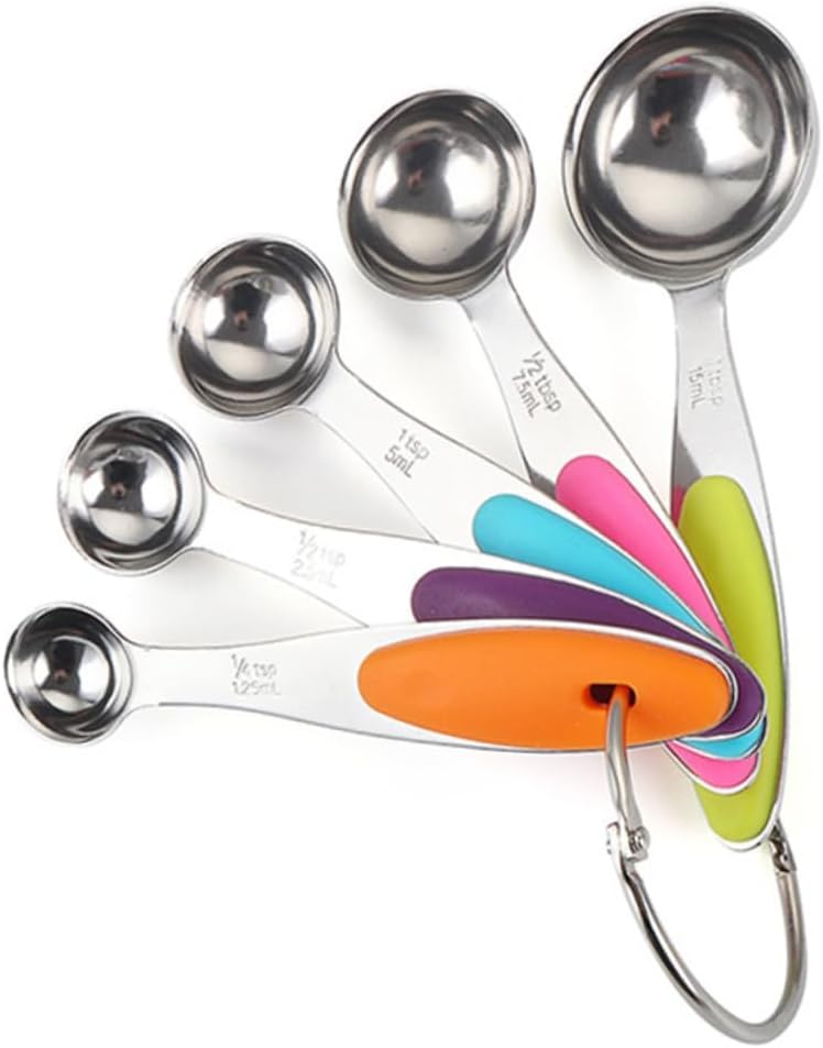 KICHOUSE 10pcs Measuring Spoon Cup Set Ring Buckle Baking Tools for Kitchen Scale