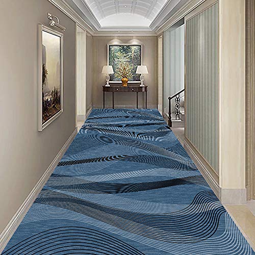 FANGJIE Tapis De Salon 80x100cm Couloir coloré Entrée Tapis Personnalisable pour Tapis De Couloir, 3D Antidérapant, Plusieurs Tailles, Bleu Foncé Cover