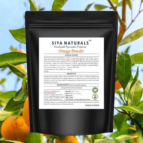 Image of Orange Peel Powder 250g | 100% Pure Orange Peel Powder | Vitamin C Rich Herbal Face Pack for Skin Brightening, Glowing Skin & Tan Removal | Natural Exfoliator | No Additives, Cruelty Free