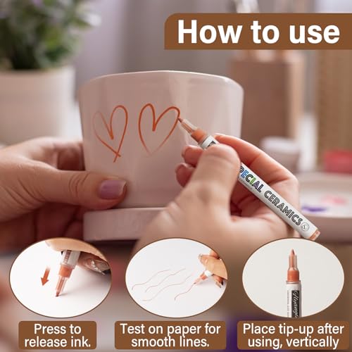 Stylo sous glaçure pour céramique pour dessiner sans bavure - 3