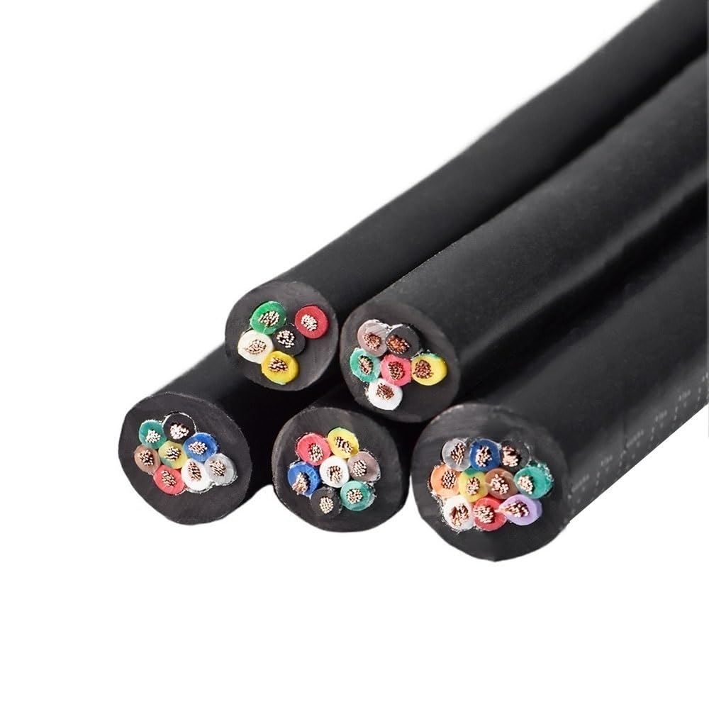 10m Cable Eléctrico, PVC aislamiento Cable 2-20 polos seleccionable, 0.3mm²- 1mm² seleccionable, RVV Cobre Cable, Cable blindado(14-core x 0.75mm²)