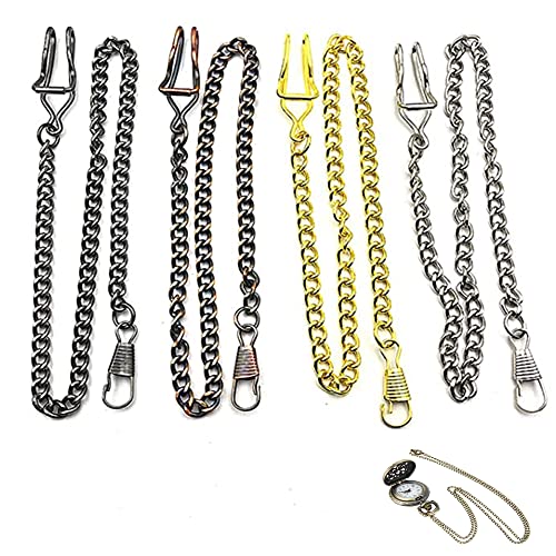 LONGHAO 4 Pcs,T Bar Taschenuhr Kate,Taschenuhr Kette,Metall Taschenuhrkette,Weste Kette Uhr,Klassische Antike Taschenuhrkette Geschenke,Taschenuhr ZubehöR,Vatertagsgeschenk für Papa(Vier Farben)