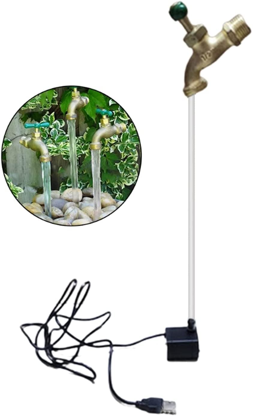 Fuente de grifo invisible estilo USB, fuente de grifo que fluye al aire libre, fuente de grifo que fluye, grifo invisible mágico flotante, para decoración artística de jardín y patio