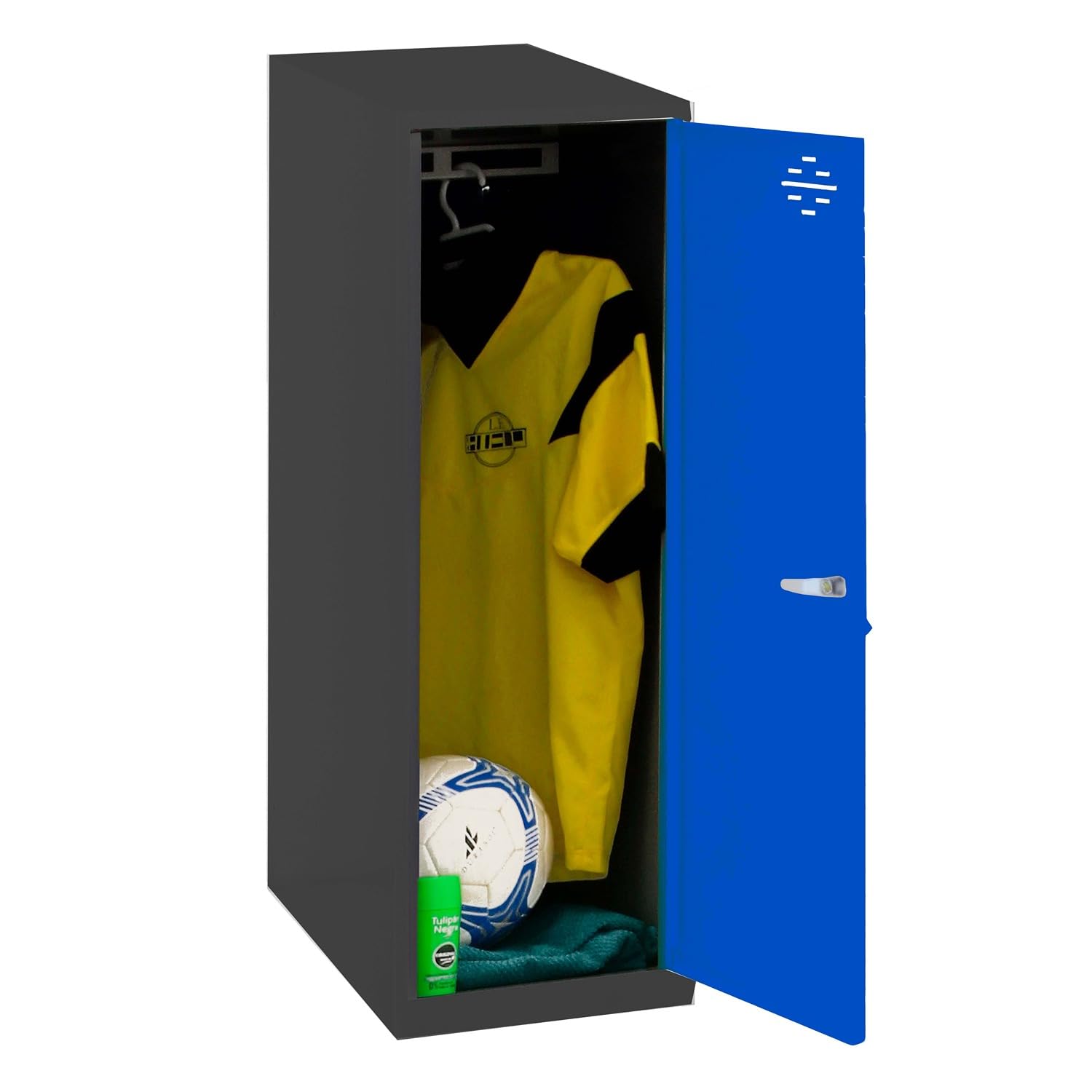 Simon Rack Casier Vestiaire Metallique Petit, 915x300x500 mm, Armoire Metallique Petit, Comprend la Clé, Anthracite/Bleu - Simonlocker