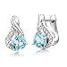 Produktbild ByJoy Damen-Ohrstecker 925 Sterling- Silber Halbmondschliff Blau Topas