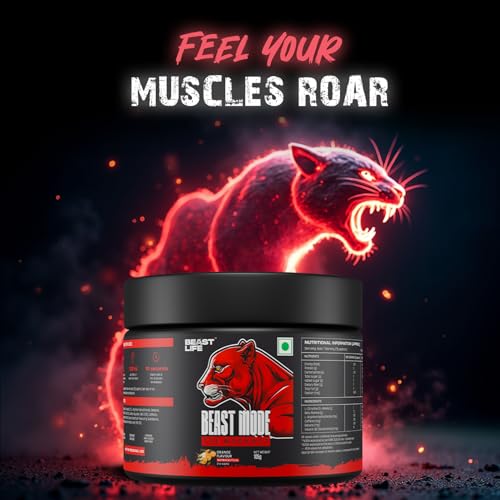 Image of Beastlife Pre-Workout | 105 gm | Orange Flavor | Boosts Pump & Energy | Speeds Up Recovery | 2000 mg Citrulline | 2500 mg Beta-Alanine | 200 mg Caffeine | 500 mg Betaine