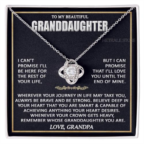 To My Beautiful Granddaughter Necklace - Gifts From Grandpa Grandma, birthday card Graduation Pendant Jewelry with Message and Gift Box5 Rose Gold Finish