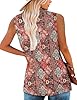 KISSMODA Plus Size Shirts for Women Casual Henley Tank Tops Ruffle OrangeRed XXL #3