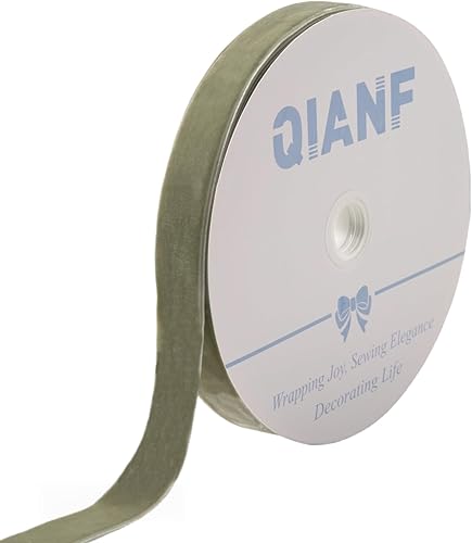 Miniatura 17 de Cinta de terciopelo caqui vintage, 3/8 pulgadas x 25 yardas 143-caqui,003-negro,045-rojo,159-verde musgo,165-Verde,180-Azul