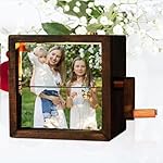 Personalized Flip book Photo Frame，Custom Hand-cranked Photo Album Wooden Animation Machine Table Decoration Handicrafts Creative Birthday Anniversaries gift for Couples Family (8/16 Photos)