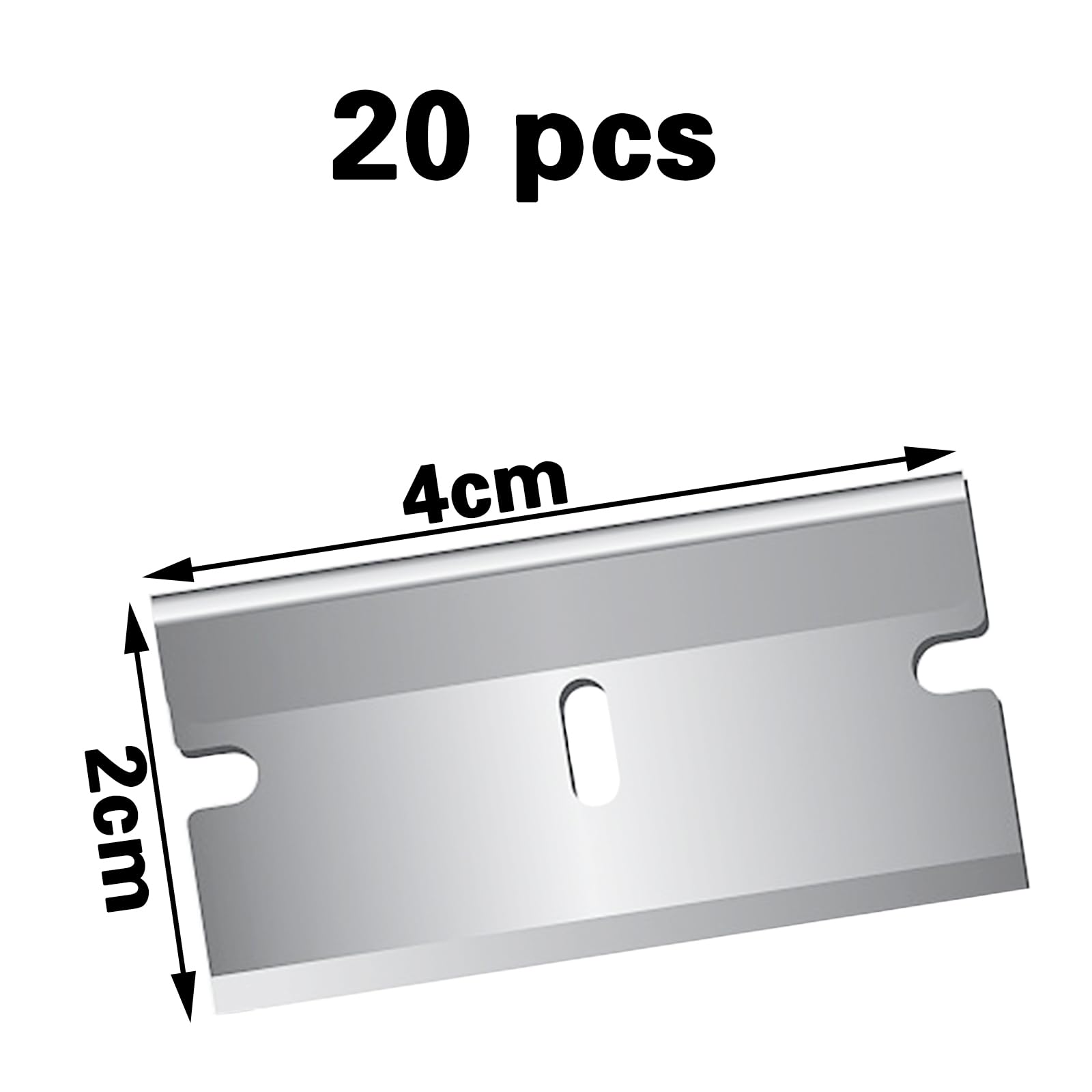 20 Pezzi Lame Di Ricambio Per Raschietti,Lame Di Ricambio Per Piano Cottura In Vetroceramica,Lame Di Raschietto,Raschietto Per Vetro,Raschietto Di Metallo,Con Custodia In Pelle,40 * 20 mm