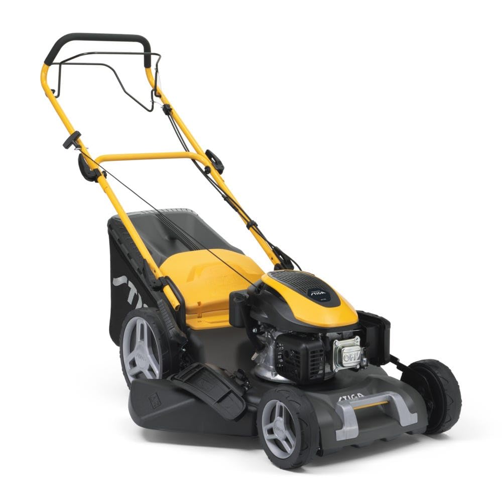 STIGA Combi 53 SQ Tosaerba a Benzina Semovente, 166 cc, 51 cm, Sacco 60 L – Mulching Integrato, Regol. centralizzata 6 pos. – Prati fino a 1.800 m²