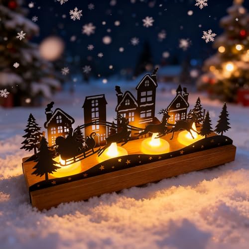 Kerzenhalter Adventskranz, Holz Kerzenteller Adventskranz Modern...