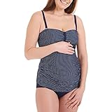 HERZMUTTER UMSTANDSTANKINI-UMSTANDSBADEANZUG - BADEMODE SCHWANGERSCHAFT - BADEANZUG FÜR SCHWANGERE - UNTERBAUCH-HOSE - BANDEAU-TANKINI - 7000 (XXL, PUNKTE)