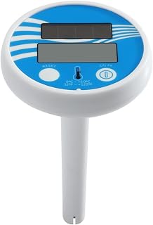 KKRAUS Solar Digital Pool Thermometer Large Display Easy Read with String Swimming Pools Floating Thermometer for Hot Tubs, Spas, Aquariums