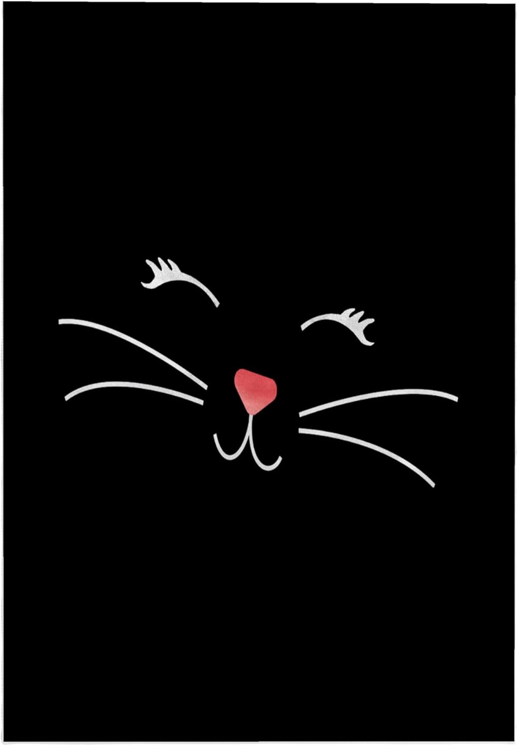 3dRose Too Cute Black Kitty Cat Face Nose and Whiskers 22x30 Bath Hand Pool Towel