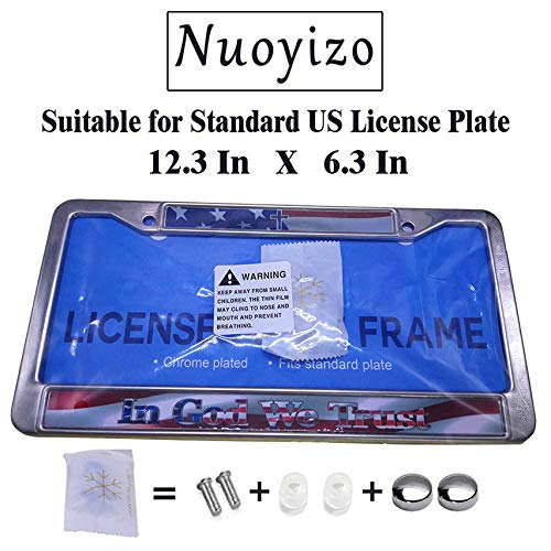 Nuoyizo Us Army Veteran Proud Wife License Plate Frame Hippie Stainless Steel Metal Waterproof License Plate Frame Holder With Bolts Washer Caps For Us Standard #TOP1