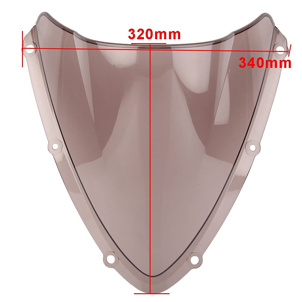 Cupolino Moto Bolla a Doppia Bolla del Parabrezza del Motociclo Addominali Utilizzare Il Parabrezza for Suzuki GSXR 600 750 K8 K10 2008 2009 2010 Parabrezza per Moto (Color : Noir)