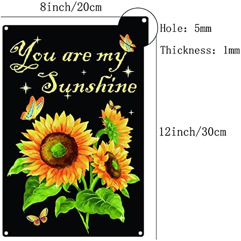 CREATCABIN You Are My Sunshine Tin Signs Vintage Metal Wall Decor Decoration Art Mural Hanging Iron Painting for Home Garden Bar Pub Kitchen Living Room Office Garage Poster Plaque 8 x 12inch