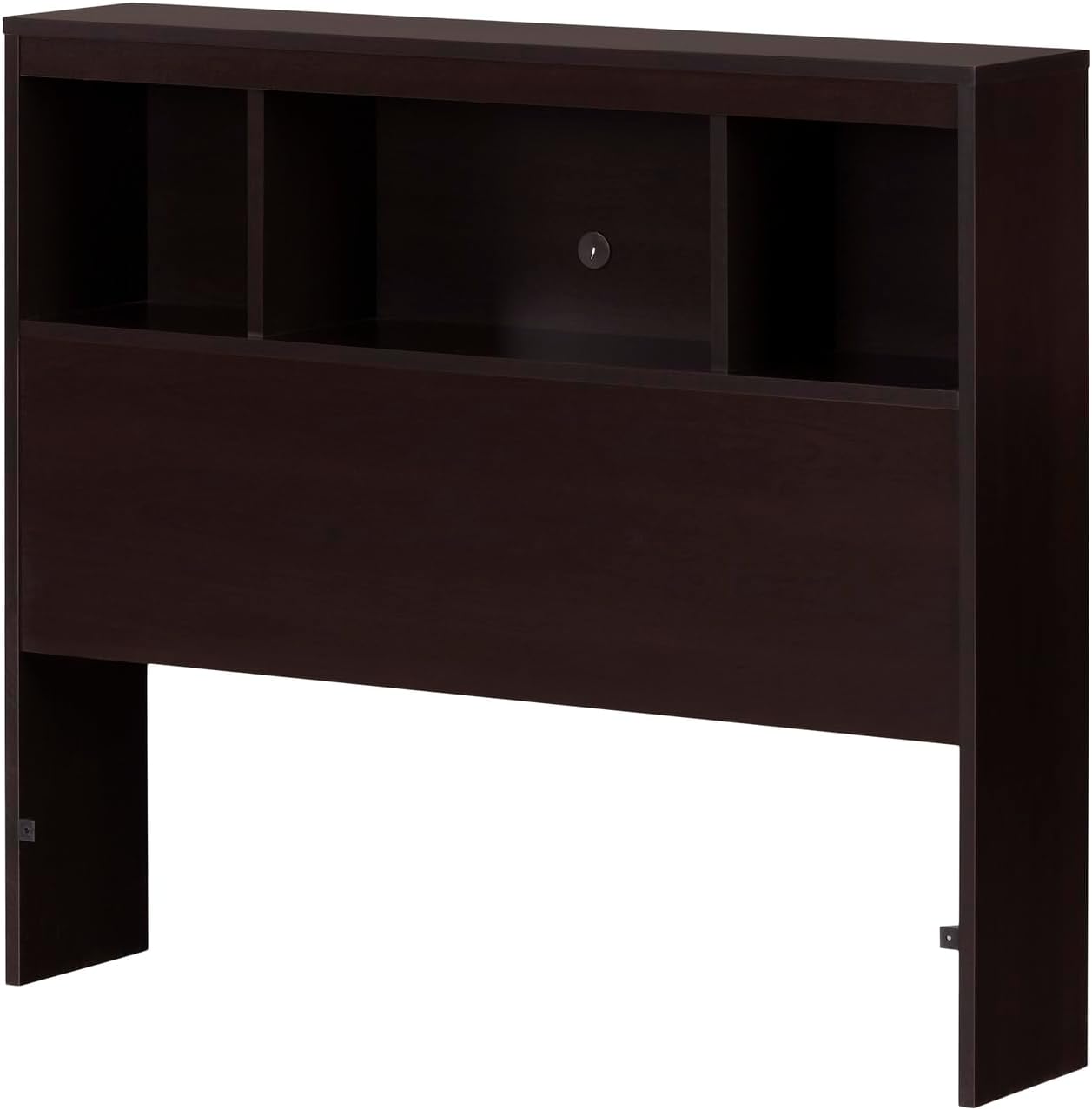 HomeStock Suburban Soiree Bookcase Headboard, Chocolate Finish, 41" W X 8.5" H Inches., Storage Headboard, Bed Frame Mount, Sturdy Headboard for Platform Beds and Metal Frames