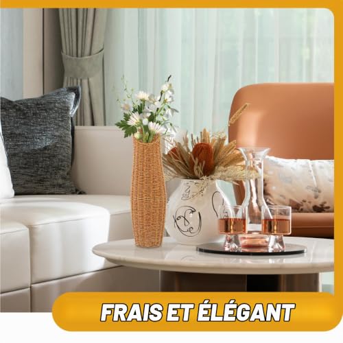 EXCEART Vase De Sol Imitation Rotin Grand Vase | À Poser Sol pour Fleurs – vue 3