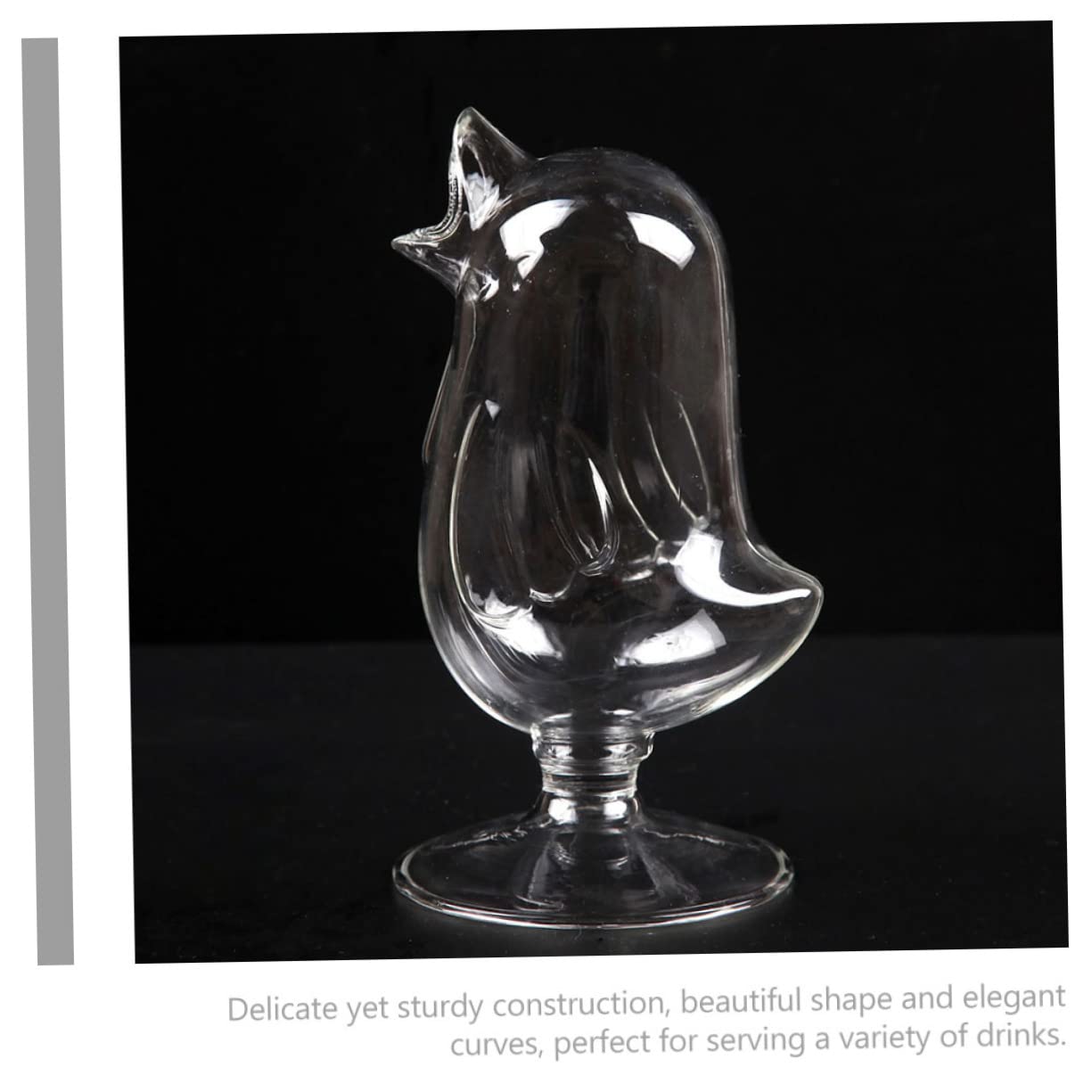 Cabilock 4 Piezas Copa de con Forma de Ave Vaso de Vidrio Transparente para Fiestas y Bodas Diseño Elegante para Vino y Bebidas Frías