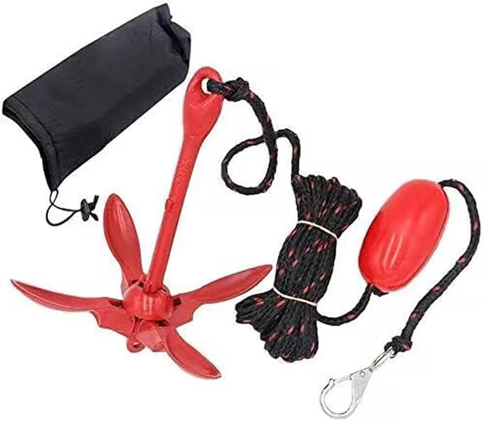 TAYGUM Boat Tector Complete Grapnel Anchor Kit for Small Boats, Kayaks, PWC, Jet Ski, Paddle Boards, etc. - 3.5 lbs.