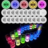 25 Pack LED Coaster for Drinks White Light Up Bar Coasters for Bottles, Glasses, Party Decor