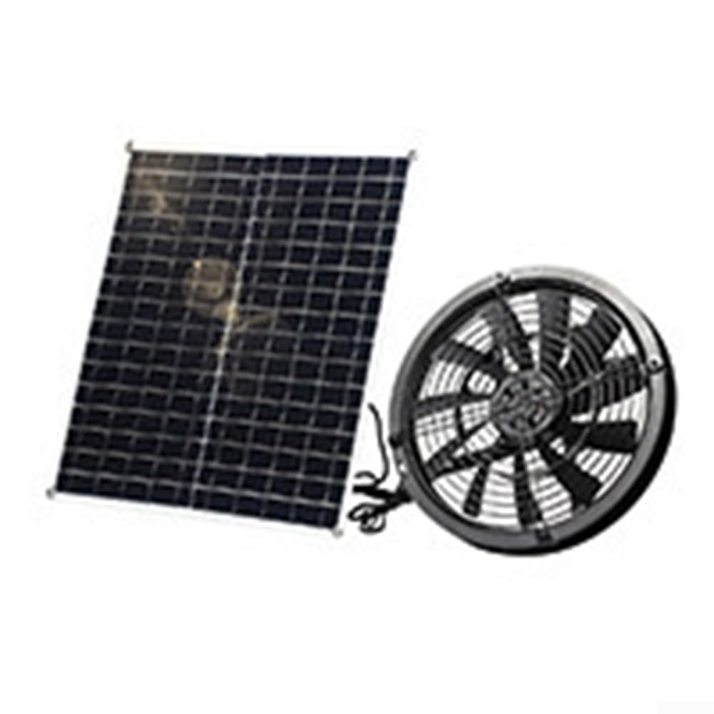 Ventola di scarico solare da 20 W per ventilazione serra con rete protettiva, flusso d'aria efficiente per polli, capannoni, stanze degli animali domestici, unità 354 x 334 mm
