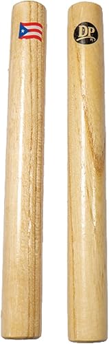 Miniatura 2 de DP Music Claves de madera de percusión manual de 8 pulgadas con bandera de Puerto Rico