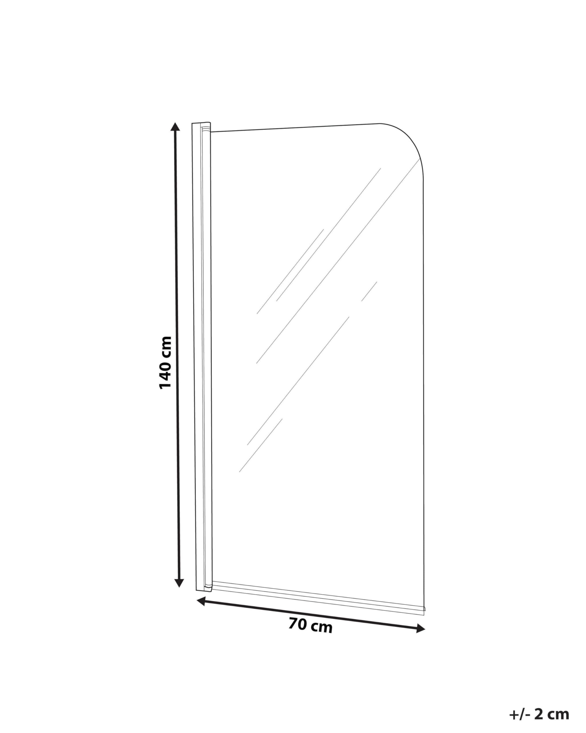 Mampara de ducha minimalista de vidrio templado transparente ajustable plateado 140 x 70 cm Lapan