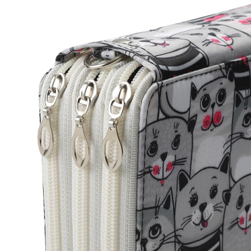 Image of Portable Colored 124 Slots Pencil case Organizer with Printing Pattern for Watercolor Pens or Markers, Pencil Case Organizer for Artist