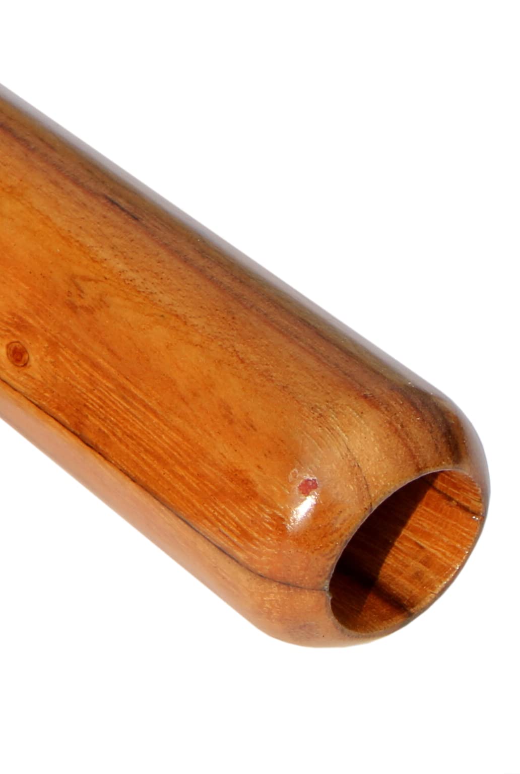 Schönes rundes Didgeridoo - Schnitzerei aus Holz als Geschenk-Idee zu Geburtstag Weihnachten zur Wand-Dekoration Musik-Instrument Handarbeit (natur)