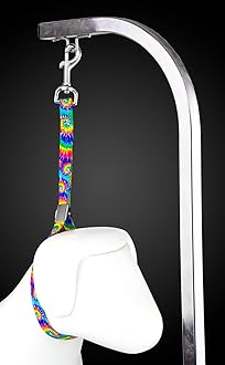 Country Brook Petz Dog & Pet 5/8 Inch Grooming Loop with Spring Loaded Clip - 18 Unique Designs for Grooming and Vet Tables (Classic Tie Dye)