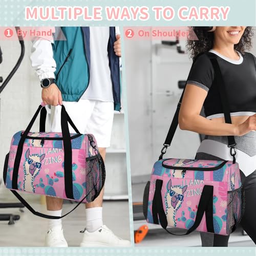 Crazy Llama Travel Duffle Bag - Waterproof weekend luggage bag, men's sports and fitness bag, delivery hospital storage bag, overnight luggage bag with pull rod cover3