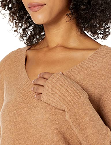 Image of Goodthreads womens Relaxed-Fit Mid-Gauge Stretch V-Neck Sweater