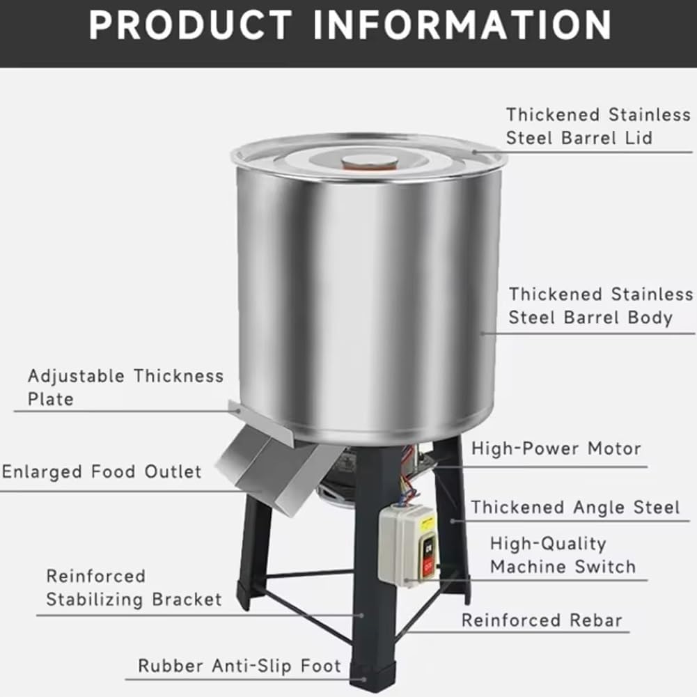 Robot Culinaire En Acier Inoxydable 550-1000 W, Robot Culinaire Et Hachoir Avec 4 Lames Supplémentaires, Hachoir À Légumes, Équipement Agricole For Poulet, Canard, Cochon(750W)