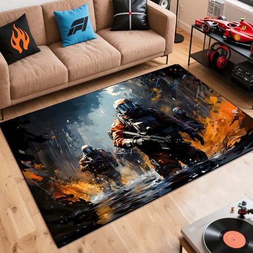 Shooting Game Area Rug Teen Boys Carpet, 60