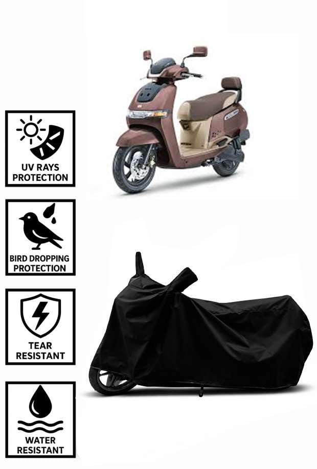 Image of Heavy Duty Waterproof Scooty & Bike Cover for Tvs Iqube - UV Resistant, Dustproof & Rain Protection, All-Weather Outdoor Cover for Bikes & Scooty with Buckle Straps